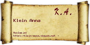 Klein Anna névjegykártya