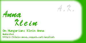 anna klein business card